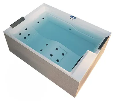 Produktbild von HOME DELUXE - Outdoor Whirlpool NIMBUS DELUXE PURE – ohne Treppe und Thermoabdeckung - Maße: 190 x 140 x 70 cm- Inkl. Heizung, 18 Massagedüsen I Außen Whirlpool für 2 Personen, KI-generiertes Bild