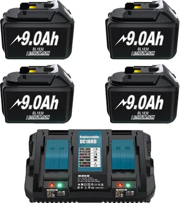 Produktbild von Akkutausch, 9000mAh Kapazität, kompatibel mit mehreren Modellen, 4 9000mAh 1 Dual