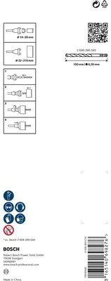 Zdjęcie produktu dla Bosch 2 609 390 590, Adapter otwornicy, Czarny, Metaliczny, 1 szt.