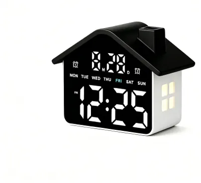 Haus-Wecker LED Digitaluhr mit Nachtlicht, 2 Alarme, 5 Helligkeitsstufen