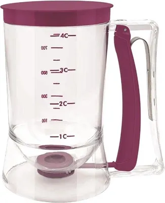 Produktbild von Famanu Teigspender 900 ml mit Messskala - für Pfannkuchen, Cupcakes, Muffins und Waffeln