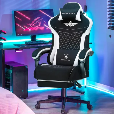 Obrázek produktu pro Herní židle - Židle pro hráče - Kancelářská židle - Židle pro počítač - Ergonomická židle - Prodyšná tkanina