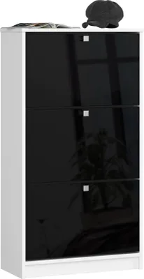 Produktbild von Schuhschrank 60 cm mit 3 Klappen Schuhkipper Flur Kommode 113 cm hoch Matt