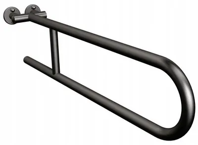 Imagen del producto de Andex 800/70NG, barra de agarre semicircular, fija, color negro, 70 cm