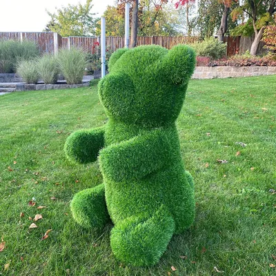 Produktbild von AniPlants, Grasfigur, "Bär", frontal, Gartendeko, 100cm