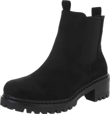 Produktbild von Ital-Design Damen Stiefeletten Klassische Stiefeletten  Wildlederoptik, Textiloptik Klassische Stiefeletten 90417881 Schwarz Gr.  36