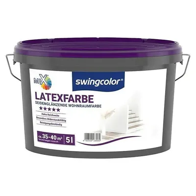 Produktbild von swingcolor Mix Latexfarbe Wunschfarbton, hochwertige Innenfarbe mit hoher Deckkraft, abwaschbar und robust für stark beanspruchte Wandflächen