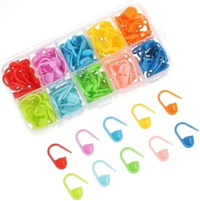 Image de 30 marqueurs de mailles multifonctionnels de différentes couleurs, pour le tricot et le crochet