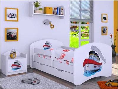 Image de BDW, Lit d'enfant avec matelas & coffre de lit, 190x90