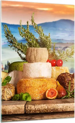 Produktbild von Bilder auf glas - Einteilig - Toskana Käse Obst Italien - 70x100cm - Glasbilder - Wandbilder - Bilder - Wanddekoration aus Glas - Glas Bilder - Wandbild auf Glas - GPA70x100-2902
