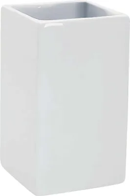 Image de Spirella gobelet pour brosse à dents Porte-brosse à dents "Quadro", blanc, porcelaine