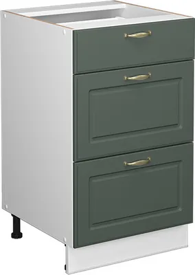 Produktbild von Vicco Küchenunterschrank Fame-Line, 50 cm ohne Arbeitsplatte, Grün-Gold Landhaus/Weiß