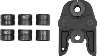 Produktbild von Pressbacken TH - Backensatz für Presszange - 16/20/26/32 mm - Für Verbundrohr - Gehärteter Stahl - Öffnung 14,1 mm - Schwarz