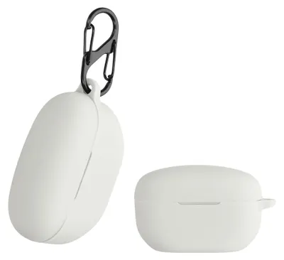 Produktbild von kwmobile Schutzhülle für Sony WF-1000XM5 Hülle - TPU Silikon Case für Kopfhörer Ladecase - stoßfestes Cover mit Karabiner - Weiß