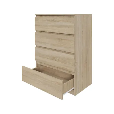 Produktbild von Kommode 70cm AVEN Sonoma-Eiche, 4 Schubladen, Mehrzweckschrank Schrank
