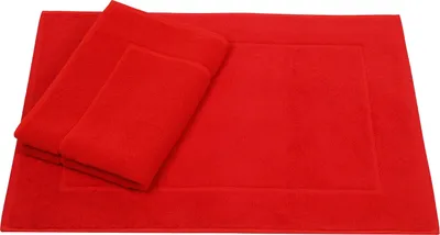 Produktbild von Betz 2er Set Badvorleger 50x70 cm PREMIUM Badematte Badteppich Duschvorleger 100% Baumwolle 650g/m²  Farbe: rot