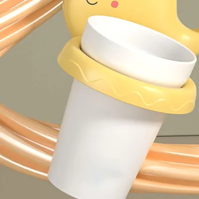 Obrázek produktu pro Nástěnný kelímek na ústní vodu, sada držáků na zubní kartáčky pro děti, koupelnové doplňky, žlutá velryba