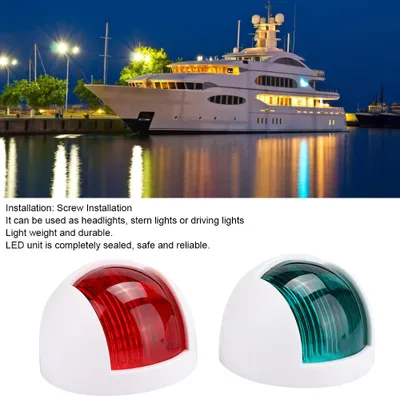 Obrázok produktu pre 2 ks signálne svetlo červené zelené LED vodotesné lodné navigačné svetlo 12 V 24 V biele