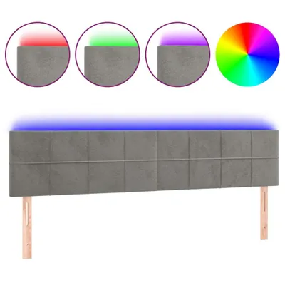 Immagine prodotto di vidaXL Testiera LED Grigio chiaro 160x5x78/88 cm Velluto