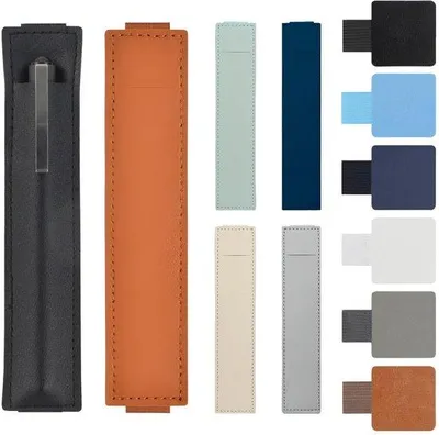 Produktbild von Elastische Band-Penhalter für Notizbücher mit 6 Teilen, Kunstleder, abnehmbar, für Schule und Büro
