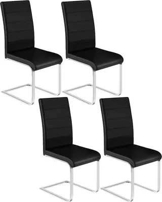 Produktbild von WOLTU Esszimmerstühle 4er Set, Polsterstuhl, Kunstleder, Schwarz