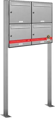 Immagine prodotto di 4 sistemi di cassette postali in acciaio inox