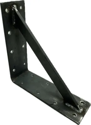 Immagine prodotto di Staffa in acciaio non verniciato 250x250x80mm rinforzata per binari di supporto per impieghi gravosi