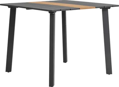 Produktbild von Dehner Balkontisch Montpellier, ca. 90 x 90 x 74 cm, Aluminium / Teakholz, dunkelgrau / braun