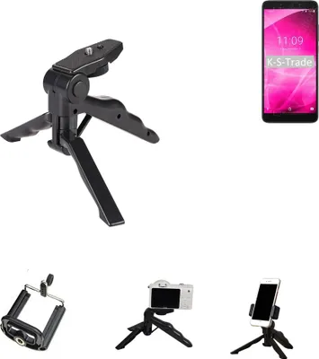 Produktbild von K-S-Trade Stativ Tisch-Ständer Dreibein Handy-Stativ Ständer kompatibel mit T-Mobile REVVL 2 Plus Mini-Stativ Smartphone Tripod Handy-Stativ aus