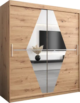 Produktbild von Kleiderschrank, Schiebetürenschrank Schlafzimmer, Schrank mit Spiegel BOLIWIA 180 cm