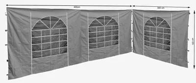 Obrázek produktu pro 2 panely s PVC oknem pro pergolu, rozměry 300 x 193 cm