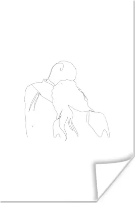 Produktbild von MuchoWow® Poster Linienkunst - Liebe - Beziehung 20x30 cm - Papierdruck