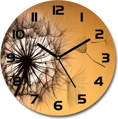 Produktbild von Wanduhr aus Glas 30fi Glasbild Glasuhr Gehärtetes Glas - schwarze-zeiger - Dandelion