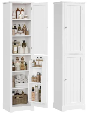 Produktbild von Badezimmerschrank 180 cm hoch, schmal, weiß