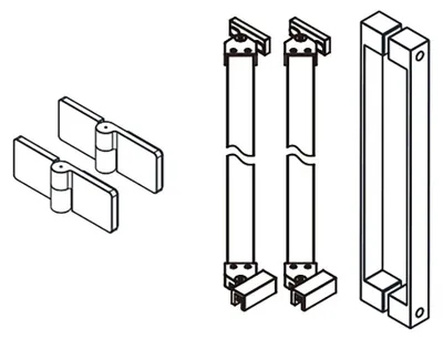 Produktbild von Gelco TRINITY Komponenten der Viertelkreis-Duschabtrennung, Chrom, rechts