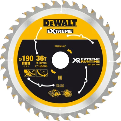 Image de Lame de scie circulaire Ø30mm; Ø190mm - DEWALT - DT99563-QZ