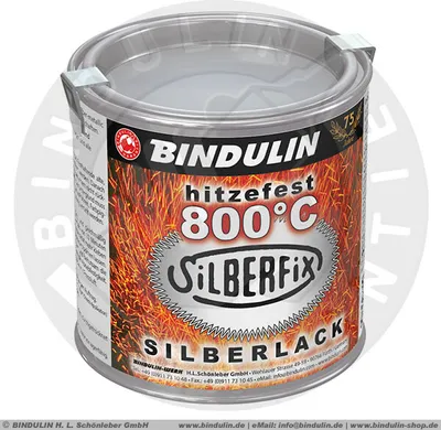 Produktbild von 250 ml SILBERFIX 800°C MATTSILBERNER OFENROHRLACK Farbe: silber Lack silber Silberlack inkl. Pinsel