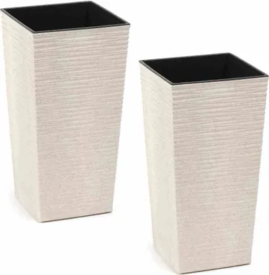 Produktbild von SIENA GARDEN Pflanzgefäß Nizza 2er-Set 25 cm weiß