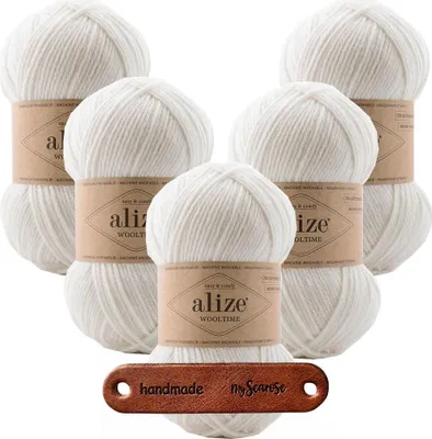 Produktbild von 5 x ALIZE WOOLTIME 55 White mit Label
