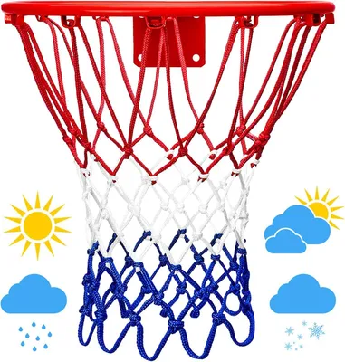 Produktbild von Verbessertes, verstärktes und robustes 21-Zoll-Standard-Basketballnetz, regenfest und sonnenbeständig für alle Wetterbedingungen, 12 Schlaufen für professionelle Indoor- und Outdoor-Wettkämpfe, Ersatznetz