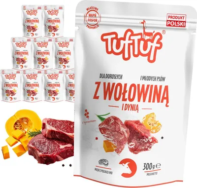 Produktbild von Tuftuf | Hundefutter - 10x500g - Nassfutter mit Rindfleisch - mit Kürbis - Hundeernährung