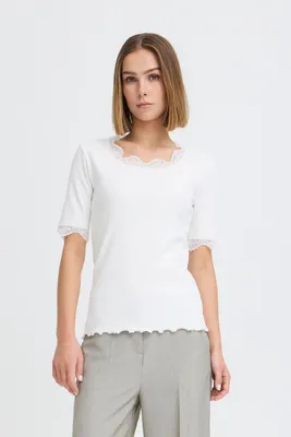 Image de T-shirt pour femme Oxmo OXNSuna, mélange de coton, coupe ajustée