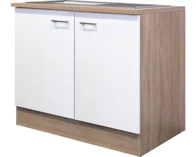 Produktbild von Kuchynská skrinka s drezom a pracovnou doskou Flex Well Samoa/Murano šírka 100 cm biela