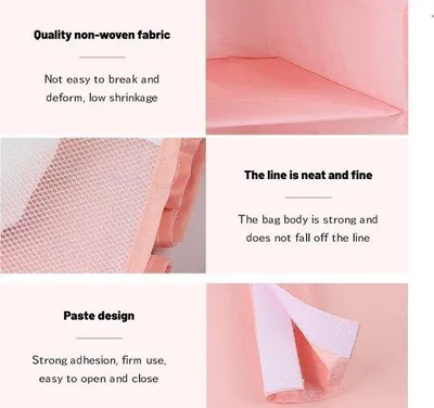Immagine prodotto di Armadio appendiabiti sospeso Famanu, 4 scomparti - Pieghevole, design universale, rosa