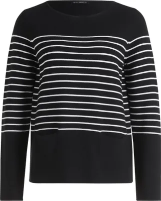 Produktbild von Betty Barclay Damen Feinstrick Pullover mit Streifenmuster, Rundhals und Langarm