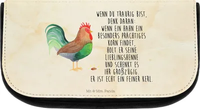 Produktbild von Mr. & Mrs. Panda Organizer Hahn Korn - Vintage - Geschenk, Kosmetiktasche, Make-up Täschchen, Natur, kosmetiktäschchen, Eier, kosmetik, Bauernhof, Henne