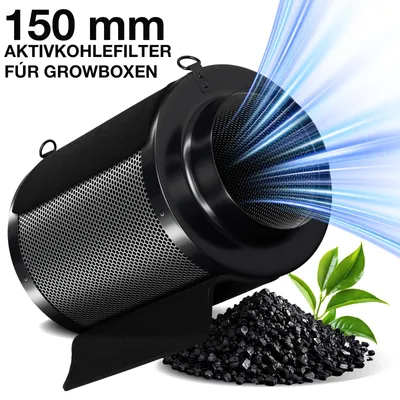 Obrázek produktu pro ISOISL Aktivní uhlíkový filtr Grow, 150 mm, odsávací filtr, 350 mm, pro pěstební box