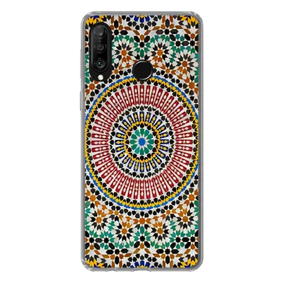 Produktbild von MuchoWow® Handyhülle Schutzhülle Hülle für Huawei P30 Lite Ansicht eines marokkanischen Mosaiks von oben Silikon Softcase Handy Hülle - Handyhülle