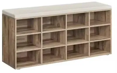 Immagine prodotto di Scarpiera Famanu con spazio contenitivo - 12 scomparti - Marrone - 104 x 30 x 48 cm