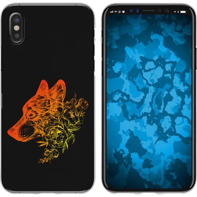 Produktbild von PhoneNatic Case kompatibel mit Apple iPhone X / XS Silikon-Hülle Floral Wolf M3-2